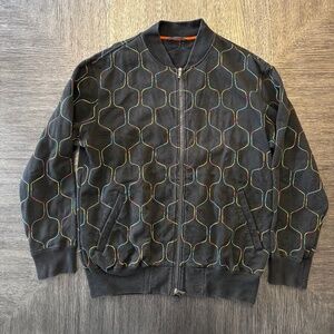 Vintage Maharishi 2000's Embroidered Y2K Zip Crew Sweatshirt Bomber Jacket Xl